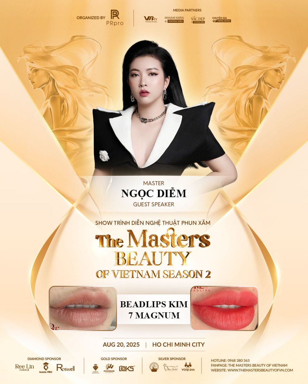 gop mat an tuong tai the masters beauty of vietnam season 2 master ngoc diem bat mi vai tro speaker voi ky thuat beadlips doc quyen 9